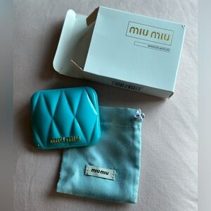 Miu Miu Beauty Turquoise and Gold Mirror NEW